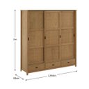 Ver imagem 2 de Conjunto Quarto Topázio Freijó: Guarda-roupa 3 Portas Correr, Cômoda, Cama Casal e 2 Mesas Cabeceira