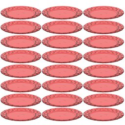 24 Pratos Vermelho 19cm Bandeja para Servir Mesa Posta Porções Aperitivos Crippa - 1