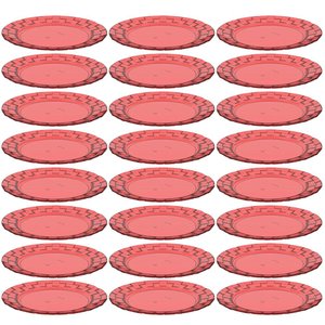 24 Pratos Vermelho 19cm Bandeja para Servir Mesa Posta Porções Aperitivos Crippa