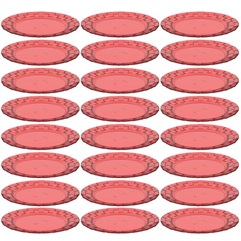 24 Pratos Vermelho 19cm Bandeja para Servir Mesa Posta Porções Aperitivos Crippa