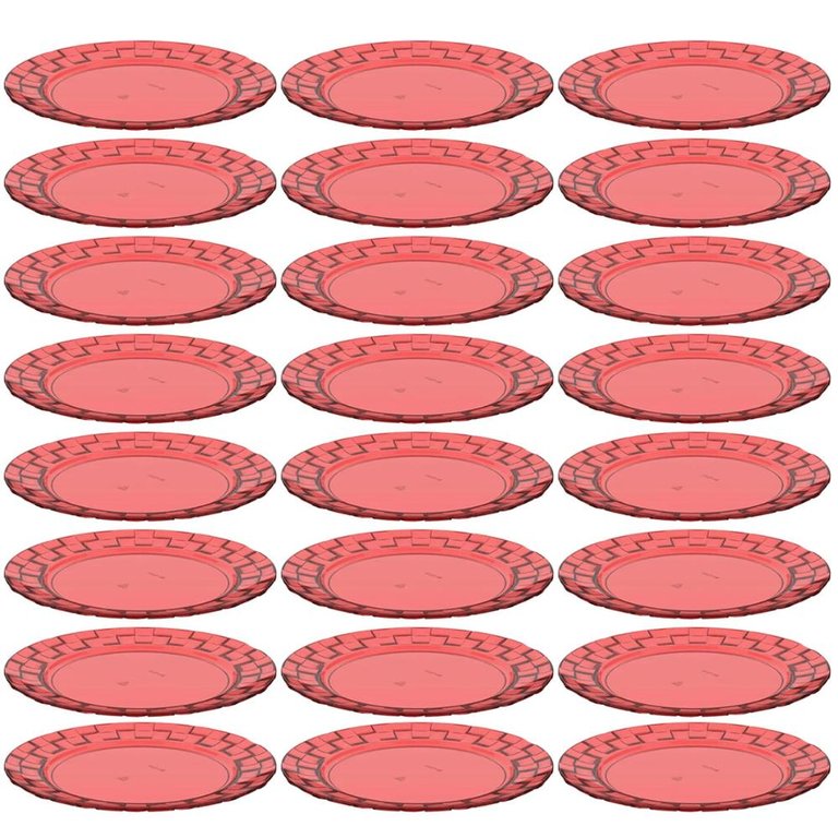 24 Pratos Vermelho 19cm Bandeja para Servir Mesa Posta Porções Aperitivos Crippa