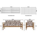 Ver imagem 3 de Rack Tv 75 com Aparador e Jogo de Sofá Multimóveis Cr45236 Branco Imbuia Floral Rosa
