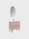 Ver imagem 5 de Gabinete para Banheiro com Cuba e Espelho Organico 80cm Retro Mdf Rosa Milano - On Móveis