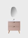 Ver imagem 4 de Gabinete para Banheiro com Cuba e Espelho Organico 80cm Retro Mdf Rosa Milano - On Móveis