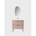 Ver imagem 4 de Gabinete para Banheiro com Cuba e Espelho Organico 80cm Retro Mdf Rosa Milano - On Móveis