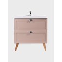Ver imagem 6 de Gabinete para Banheiro com Cuba e Espelho Organico 80cm Retro Mdf Rosa Milano - On Móveis