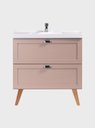 Ver imagem 6 de Gabinete para Banheiro com Cuba e Espelho Organico 80cm Retro Mdf Rosa Milano - On Móveis