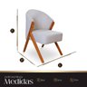 Poltrona Cadeira para Sala Madeira Maciça Musa Boucle Cinza - 6