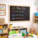 Ver imagem 2 de Lousa Quadro Negro Grande 40x60cm Escolar Liso Madeira Mural Recados Cardapio de Parede MDF Estudo a