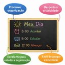 Ver imagem 4 de Lousa Quadro Negro Grande 40x60cm Escolar Liso Madeira Mural Recados Cardapio de Parede MDF Estudo a