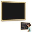 Ver imagem 6 de Lousa Quadro Negro Grande 40x60cm Escolar Liso Madeira Mural Recados Cardapio de Parede MDF Estudo a