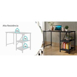 Escrivaninha Mesa Office Estudo Estilo Industrial 110cm Klm Móveis - 6