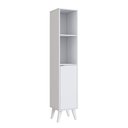Ver imagem 1 de Armário Multiuso Emovell B64 1 Porta Branco MDP com 4 Prateleiras e Pés Trapézio