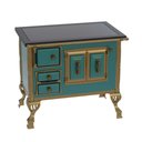 Ver imagem 1 de Fogão a Lenha N° 01 Colonial Turquesa Chapa Vitrocerâmica Saída Direita sem Tampa - Venax