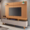 Ver imagem 2 de Painel para Tv 70 Pol Ripado 2.0 e Rack Bancada Amago H01 Off White/cinamomo - Mpozenato