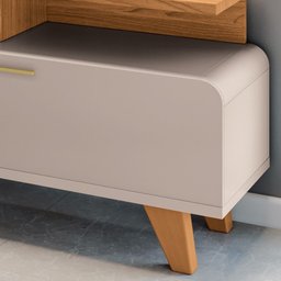 Painel para Tv 70 Pol Ripado 2.0 e Rack Bancada Amago H01 Off White/cinamomo - Mpozenato - 6