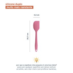 ESPÁTULA DE SILICONE DUPLO RETA PÃO DURO PEQUENA - OIKOS - 2