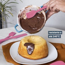 ESPÁTULA DE SILICONE DUPLO RETA PÃO DURO PEQUENA - OIKOS - 3