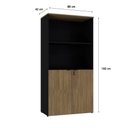 Ver imagem 6 de Armário Alto Estante com 02 Portas 161,5x80x42cm Wlae80 Preto Tx com Vermont Oak
