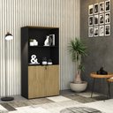 Ver imagem 2 de Armário Alto Estante com 02 Portas 161,5x80x42cm Wlae80 Preto Tx com Vermont Oak