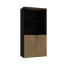Ver imagem 1 de Armário Alto Estante com 02 Portas 161,5x80x42cm Wlae80 Preto Tx com Vermont Oak