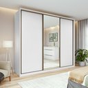 Ver imagem 2 de Guarda-roupa Casal 100% Mdf 3 Portas 6 Gavetas Vitta 2,70 Glass Branco