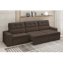 Ver imagem 1 de Sofá Roma Premium 2,30m Assento Retrátil/reclinável Suede Marrom Xflex Sofás