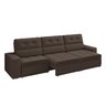 Sofá Roma Premium 2,30m Assento Retrátil/reclinável Suede Marrom Xflex Sofás - 3