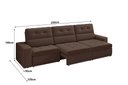 Ver imagem 2 de Sofá Roma Premium 2,30m Assento Retrátil e Reclinável Suede Marrom Xflex Sofás