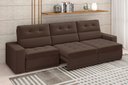 Ver imagem 1 de Sofá Roma Premium 2,30m Assento Retrátil e Reclinável Suede Marrom Xflex Sofás
