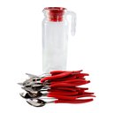 Ver imagem 3 de Conjunto de Talheres Vermelho 24 Peças com Jarra de Vidro