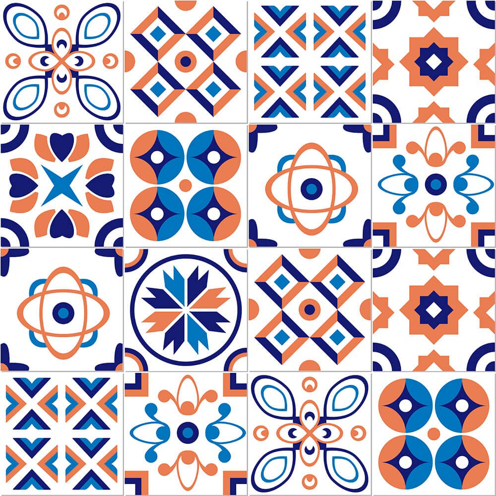 Adesivo de Azulejo Talha Abstrata Arte Destaque - 2