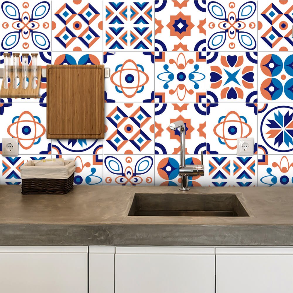 Adesivo de Azulejo Talha Abstrata Arte Destaque