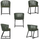 Ver imagem 5 de 2 Cadeiras de Jantar Noronha Preta Corda Náutica E13 Trama Verde