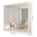 Ver imagem 3 de Guarda-roupa Casal 3 Portas de Correr e 9 Espelhos Isabela - Branco