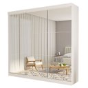 Ver imagem 2 de Guarda-roupa Casal 3 Portas de Correr e 9 Espelhos Isabela - Branco