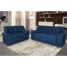 Sofá Conjunto 3 e 2 Lugares 1.80M /1.40M San Marino Veludo Azul Marinho - 1