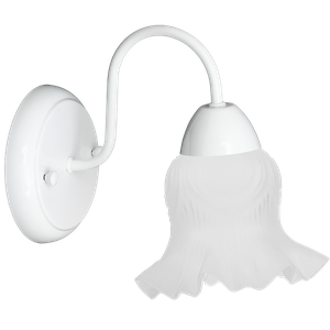 Arandela Colonial Branca de Parede com Tulipa Caracol Fosca