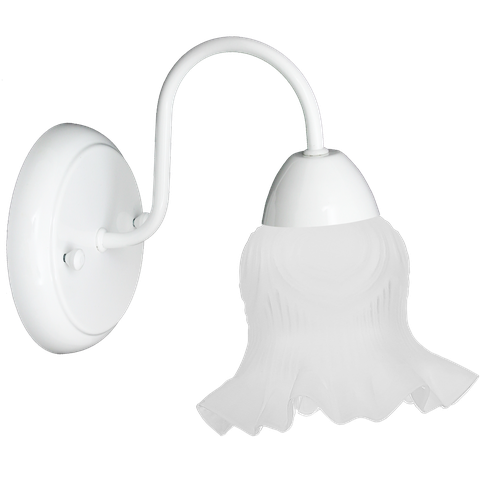 Arandela Colonial Branca de Parede com Tulipa Caracol Fosca