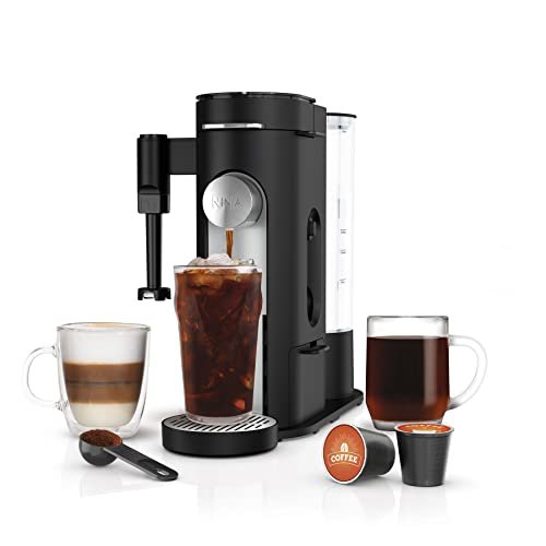 Ninja Single-serve Coffee Maker com Espumador, Preto - 1