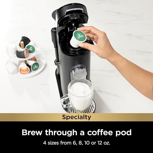 Ninja Single-serve Coffee Maker com Espumador, Preto - 3