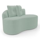 Ver imagem 6 de Kit 02 Sofás Orgânicos Living Bob 145cm 02 Lugares com 02 Almofadas Bouclê Verde Menta - Abmaza
