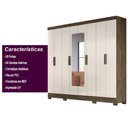 Ver imagem 4 de Guarda Roupa Casal C/8 Portas C/Espelho Baunilha Castanho