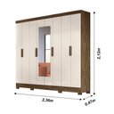 Ver imagem 6 de Guarda Roupa Casal C/8 Portas C/Espelho Baunilha Castanho