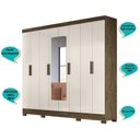 Ver imagem 2 de Guarda Roupa Casal C/8 Portas C/Espelho Baunilha Castanho