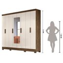 Ver imagem 5 de Guarda Roupa Casal C/8 Portas C/Espelho Baunilha Castanho