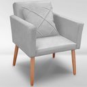 Ver imagem 5 de Cadeira Poltrona para Sala Quarto Confortável e Reforçada Agata :cinza Claro