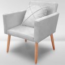 Ver imagem 3 de Cadeira Poltrona para Sala Quarto Confortável e Reforçada Agata :cinza Claro