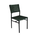 Ver imagem 1 de Cadeira França Corda Náutica Base em Alumínio Premium Preto/verde Musgo