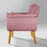 Poltrona Opala Pés Palitos para Recepção Suede Rose - Vallisa Decor - 3